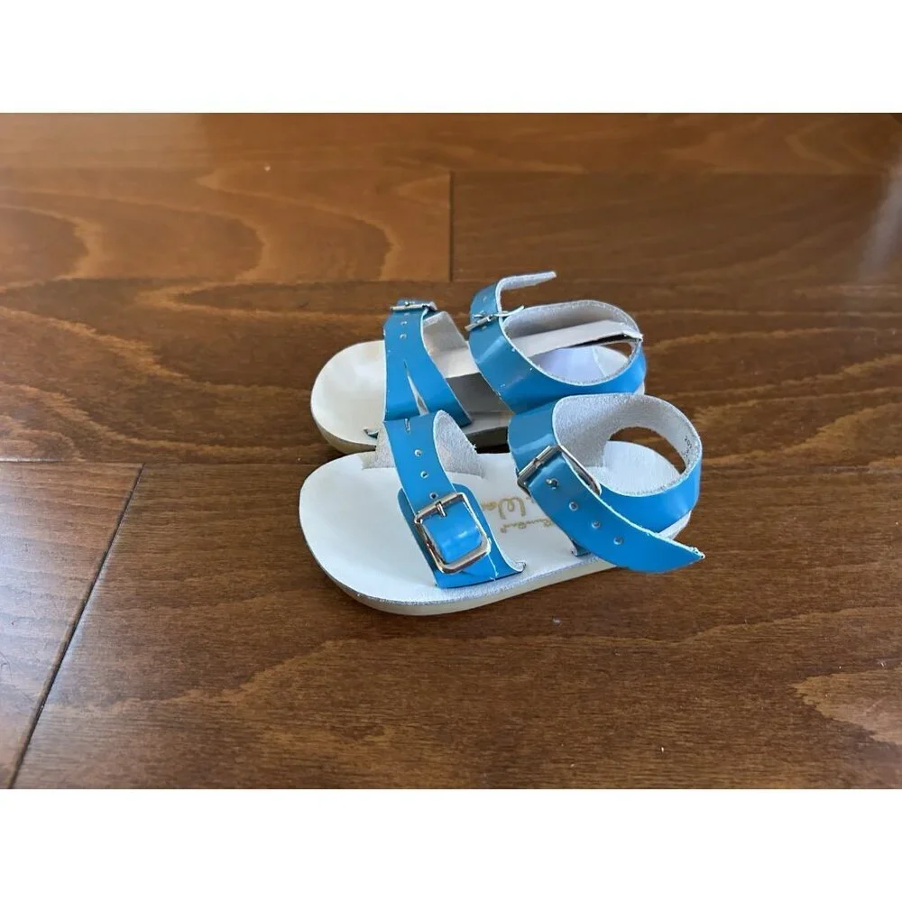 Salt Water Sandals Baby/Toddler‎ Girls 3 Hoy Shoe Surfer Shiny Turquoise NEW